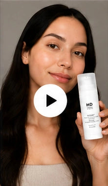 Aida showing her skin while holding ROSAE Cream